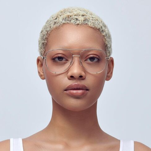 Mad Shade Fashion Aviator Optical Glasses for Men & Women, Trendy Classic Gold Metal Frame Clear Lenses, Lightweight Durable Eyewear in Saudi Arabia