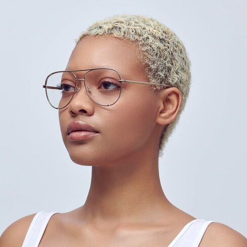 Mad Shade Fashion Aviator Optical Glasses for Men & Women, Trendy Classic Gold Metal Frame Clear Lenses, Lightweight Durable Eyewear in Saudi Arabia