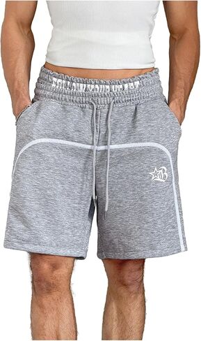 VIPWOLF Men's Y2K Shorts Graphic Baggy Track Shorts Casual Straight Leg Workout Gym Jogger Sport Drippy Streetwear in Saudi Arabia
