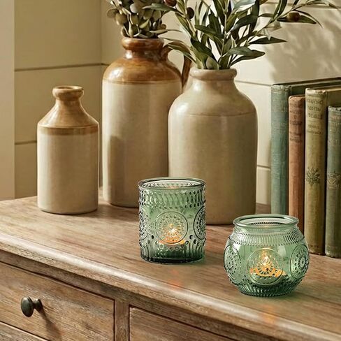 DARJEN Gold Votive Candle Holders- 10Pcs Glass Tealight Candle Holder, Size Upgrade Design for Home Decor, Elegant Candle Holder for Party & Dinner Table Centerpieces, Living Room Decor Gifts in Saudi Arabia