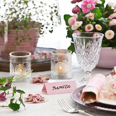 30 Pcs Clear Glass Votive Candle Holders, Wedding Tealight Holders | Ideal for wedding centerpieces. Fits standard tea lights, LED tea lights, small votive candles for versatile decorating. in Kuwait