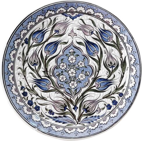 Handmade Ceramic Wall Plate, 30 cm (11.8 inches) Turkish Iznik Ceramic Plate 30 cm in Diameter in Saudi Arabia
