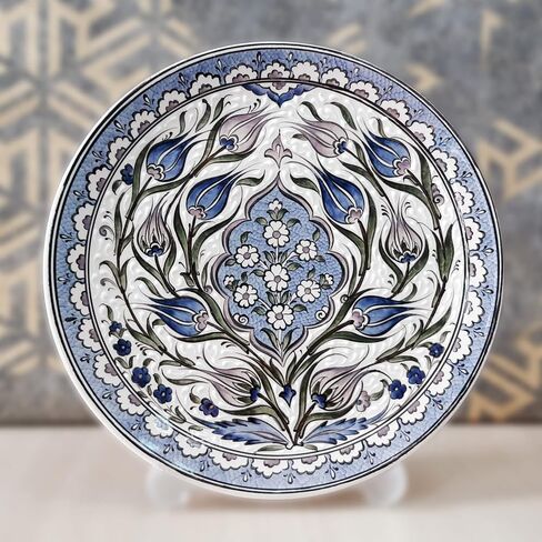 Handmade Ceramic Wall Plate, 30 cm (11.8 inches) Turkish Iznik Ceramic Plate 30 cm in Diameter in Saudi Arabia
