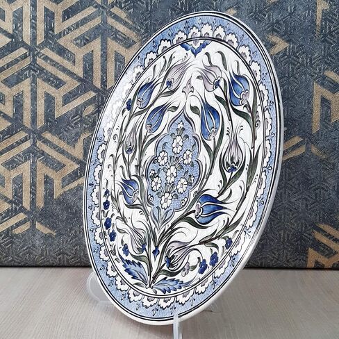 Handmade Ceramic Wall Plate, 30 cm (11.8 inches) Turkish Iznik Ceramic Plate 30 cm in Diameter in Saudi Arabia
