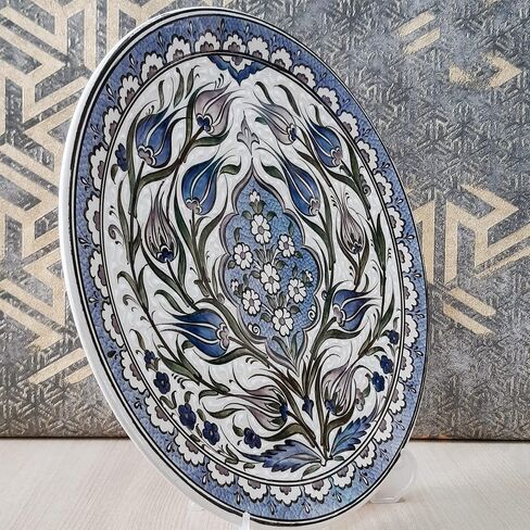 Handmade Ceramic Wall Plate, 30 cm (11.8 inches) Turkish Iznik Ceramic Plate 30 cm in Diameter in Saudi Arabia