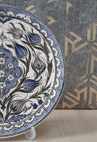 Handmade Ceramic Wall Plate, 30 cm (11.8 inches) Turkish Iznik Ceramic Plate 30 cm in Diameter in Saudi Arabia