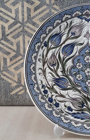 Handmade Ceramic Wall Plate, 30 cm (11.8 inches) Turkish Iznik Ceramic Plate 30 cm in Diameter in Saudi Arabia