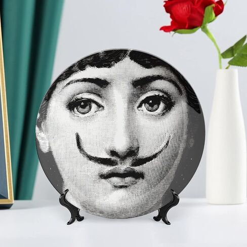 Lina Cavalieri Plate, Wall Decorative Plate, Mysterious Face Plate Wall Hanging Decoration,Including Bracket and Special Spring Hook,B9,10inch in Kuwait