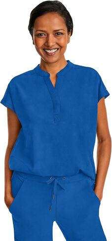 Healing Hands Women's Scrub Set Journey Top 2152 Toby Jogger Pant with Elastic Waistband 9244 Medical Scrub with 9 Pockets, Royal- L Top/L Tall Pant in Kuwait