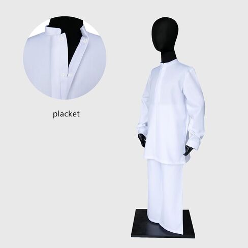 SEA&ALP Boys Solid African Dashiki Suit 2-Piece Set, Long Sleeve Shirt & Pants, Kids Church Wedding Attire in Saudi Arabia