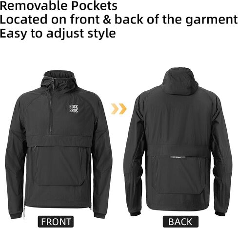 ROCKBROS Lightweight Windbreaker Jacket with Hood Packable Water- Resistant Rain Jacket for Men & Women Ideal for Hiking in Kuwait