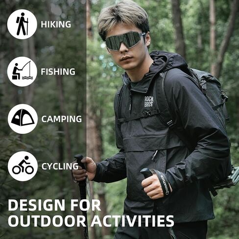 ROCKBROS Lightweight Windbreaker Jacket with Hood Packable Water- Resistant Rain Jacket for Men & Women Ideal for Hiking in Kuwait