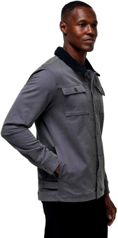 سترة TravisMathew للرجال من قماش Cloud Denim Sherpa، رمادي مقلم in Kuwait