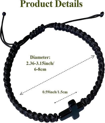 10Pcs Braided Cross Bracelets for Men Women Kids, Adjustable Turquoise Cross Wristbands, Christian Religious Jesus Bracelets, Easter Baptism Church Gifts for Youth Group in Saudi Arabia