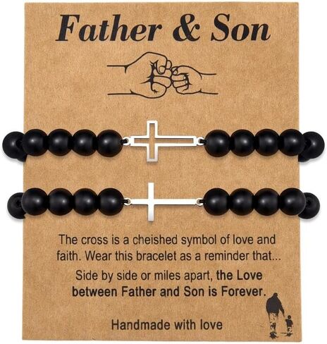 YangQian Father Dad Gifts from Son Daddy Father Day Gifts for Dad Gifts for Birthday Wedding Dad Bead Bracelet Father Keepsake Gifts in Kuwait