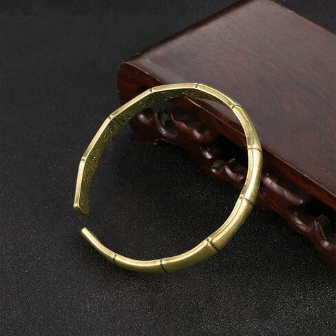 1 Piece Of Retro Bamboo Joint Bracelet With Elegant Open Design Featuring Artistic Bamboo, Naturally Beautiful in Saudi Arabia