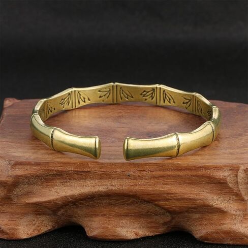 1 Piece Of Retro Bamboo Joint Bracelet With Elegant Open Design Featuring Artistic Bamboo, Naturally Beautiful in Saudi Arabia
