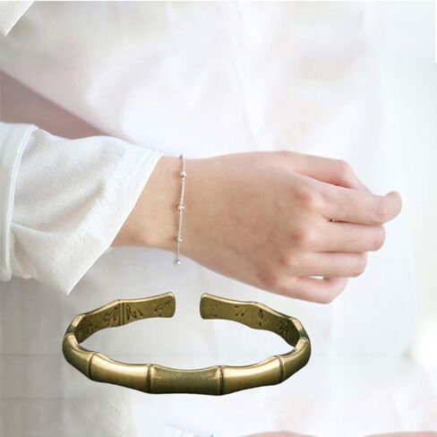 1 Piece Of Retro Bamboo Joint Bracelet With Elegant Open Design Featuring Artistic Bamboo, Naturally Beautiful in Saudi Arabia