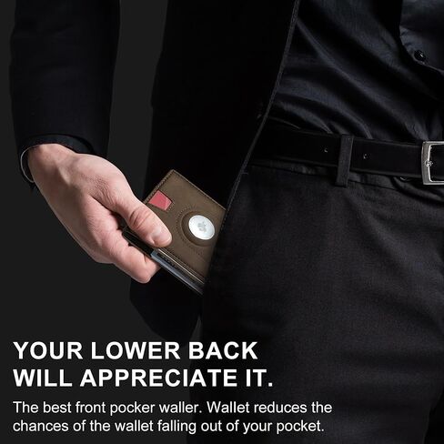 furid Air Tag Wallet Men Slim: Minimalist 2 ID Window RFID Leather Wallets with Airtag Holder - Gifts for Husband Father at Birthday Anniversary in Saudi Arabia