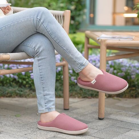 Garonne Women's V-neck Slippers with Memory Foam, Ladies' Slip-on House Shoes for Bedroom Indoor/Outdoor in Saudi Arabia