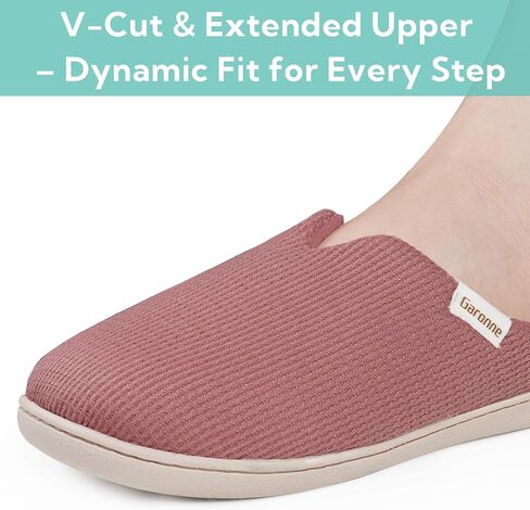 Garonne Women's V-neck Slippers with Memory Foam, Ladies' Slip-on House Shoes for Bedroom Indoor/Outdoor in Saudi Arabia
