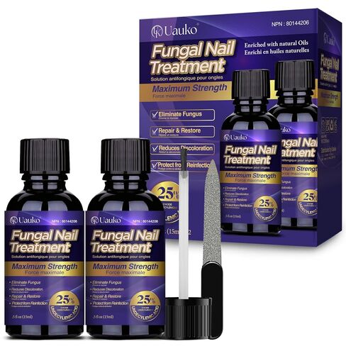 Toenail Fungus Treatment : Extra Strength 25% Undecylenic Acid Toe and Fingernail Fungus Removal - Fast Acting Fungal Nail Revitalizer with Tea Tree Oil (0.5 Fl Oz (Pack of 2)) in Kuwait