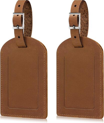 Airkit Genuine Leather Luggage Tags with Gift Box, Privacy Protection Suitcase Tags TSA Approved, 2 Pack Durable Travel Bag Tags, Black in Saudi Arabia