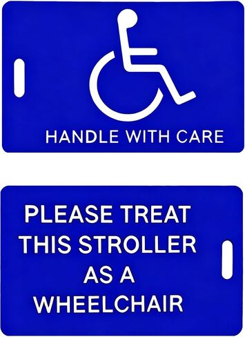 2 Pack Medical Equipment Stroller Tag Handicap Luggage Tag Durable Plastic Medical Alert Travel Tags for Wheelchair Stroller in Kuwait