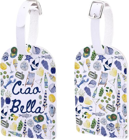 Ciao Bella Italy Lemon Gift Italian Amalfi Coast Travel Italian Island Honeymoon Trip Seafood Lover Luggage Tag (Ciao Bella tag) in Saudi Arabia