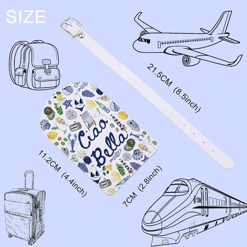 Ciao Bella Italy Lemon Gift Italian Amalfi Coast Travel Italian Island Honeymoon Trip Seafood Lover Luggage Tag (Ciao Bella tag) in Saudi Arabia