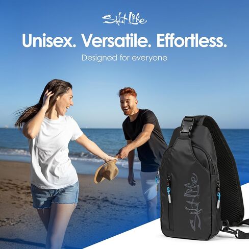 Salt Life Cross Body Bag for Woman and Men - Anti Theft Shoulder Sling Bag, Zipper Phone Pocket and Water Bottle Holder in Kuwait