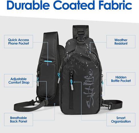 Salt Life Cross Body Bag for Woman and Men - Anti Theft Shoulder Sling Bag, Zipper Phone Pocket and Water Bottle Holder in Kuwait