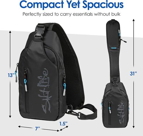 Salt Life Cross Body Bag for Woman and Men - Anti Theft Shoulder Sling Bag, Zipper Phone Pocket and Water Bottle Holder in Kuwait
