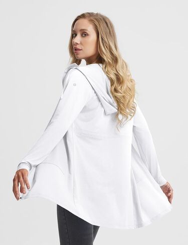 baleaf Women's Sun Protection Long Jacket UPF 50+ Hoodie Lightweight UV Rash Guard Cooling Cover Up SPF Swim Beach Athletic in Kuwait