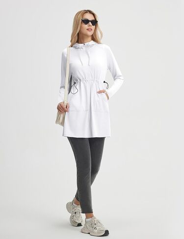 baleaf Women's Sun Protection Long Jacket UPF 50+ Hoodie Lightweight UV Rash Guard Cooling Cover Up SPF Swim Beach Athletic in Kuwait
