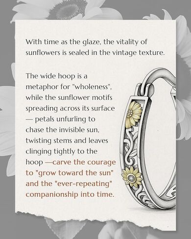 925 Sterling Silver Sunflower Earrings for Women, Hoop Huggie & Heart Dangle Drop Earrings, Gold Plated Hypoallergenic Flower Jewelry with Cubic Zirconia, Gifts for Mom Wife Girlfriend Anniversary Birthday Christmas in Saudi Arabia