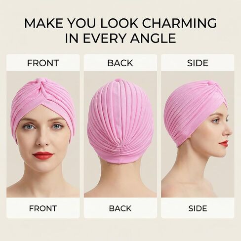22pcs Stretch Turbans for Women Unisex Turban Hat Vintage Head Wrap Headband Head Beanies Cap Hat Twisted Turban Cap Cover Hats Sleep Turbans Headwear Caps in Kuwait