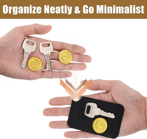 Molain 4 Pcs Flat Thin Wallet Key Holder, Credit Card Size Slim Key Organizer Sleeve with Big Compartment Minimalist Compact Key Holder for Men Women in Kuwait