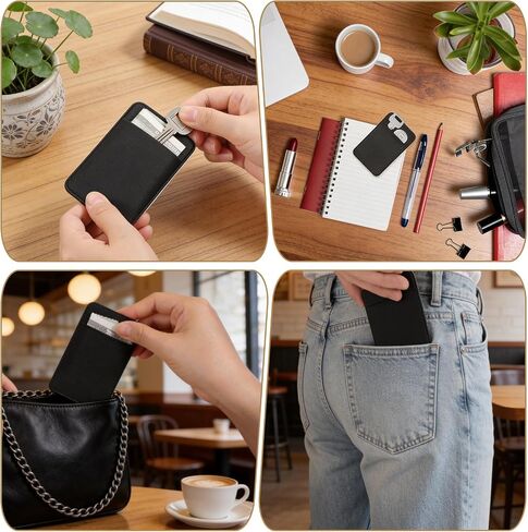 Molain 4 Pcs Flat Thin Wallet Key Holder, Credit Card Size Slim Key Organizer Sleeve with Big Compartment Minimalist Compact Key Holder for Men Women in Kuwait