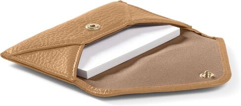 Leatherology Camel Envelope Card Case – Full Grain Leather Business Card Holder with Hidden Snap Closure in Saudi Arabia