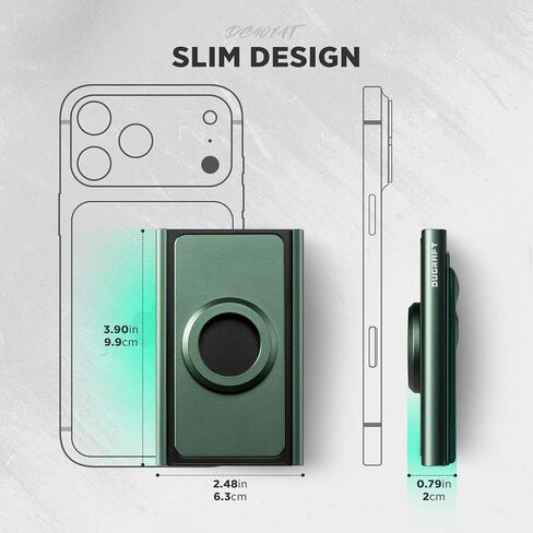 DUGRAFT Slim Credit Card Holder Pop up Card Wallet with Money Pocket & Airtag Holder RFID Blocking Minimalist Metal Card Case for Men or Women, Midnight Green in Saudi Arabia