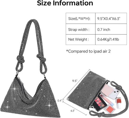 GEMIU Evening Bag Sparkle Purses for Women, Rhinestone Clutch Purse for Women Dressy Sequin Purse Black in Kuwait