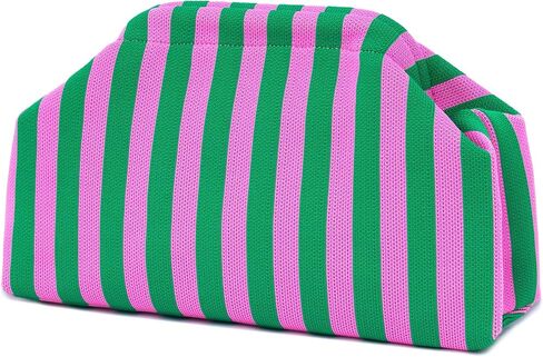 Rancco Woven Clutch for Women, Striped Crochet Dumpling Bag, Colorful Beach Purse for Summer Vacation in Saudi Arabia