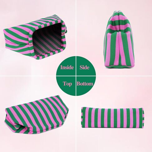 Rancco Woven Clutch for Women, Striped Crochet Dumpling Bag, Colorful Beach Purse for Summer Vacation in Saudi Arabia