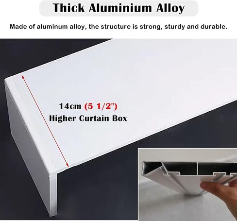 Ceiling Mount Curtain Box, 15cm Wide Metal Cornice for Double Track, Elegant Window Treatment for Home & Office, Perfect for Bedroom & Living Room (2m/6.5ft) in Kuwait
