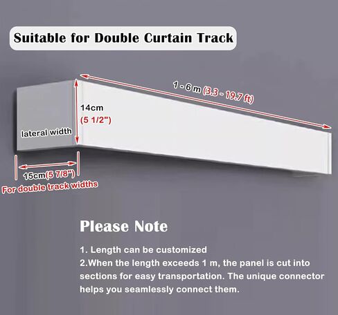 Ceiling Mount Curtain Box, 15cm Wide Metal Cornice for Double Track, Elegant Window Treatment for Home & Office, Perfect for Bedroom & Living Room (2m/6.5ft) in Kuwait