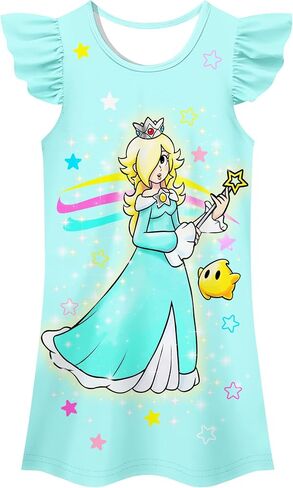 JAZZMAD Cute Princess Flutter Sleeve Dress for Kids Casual Playwear Toddler Girls 3-8Y in Saudi Arabia