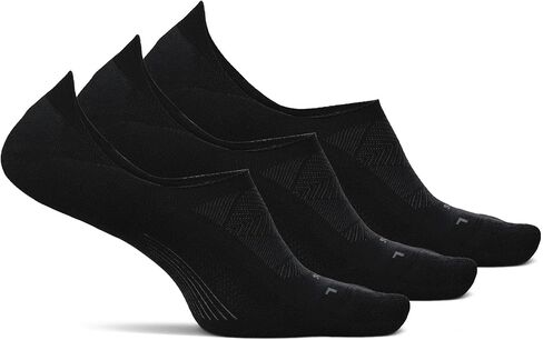 Feetures Elite Light Cushion Invisible Socks - Anti-Slip Sport Sock Liner with Targeted Compression - Black, Small (3 Pair) in Kuwait