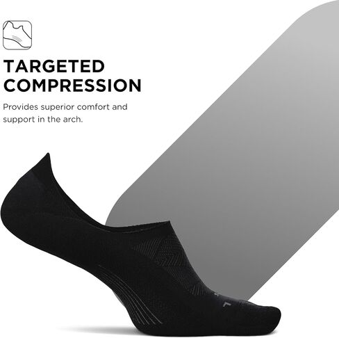 Feetures Elite Light Cushion Invisible Socks - Anti-Slip Sport Sock Liner with Targeted Compression - Black, Small (3 Pair) in Kuwait