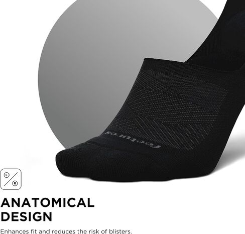 Feetures Elite Light Cushion Invisible Socks - Anti-Slip Sport Sock Liner with Targeted Compression - Black, Small (3 Pair) in Kuwait